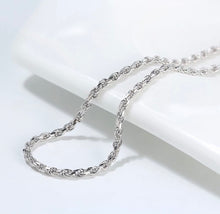 Load image into Gallery viewer, Diamond Heart Pendant Rope Chain - Silver