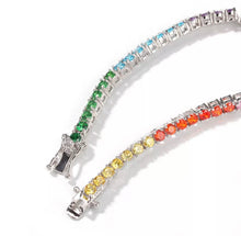 Load image into Gallery viewer, Rainbow Tennis Necklace - Silver