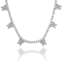 Load image into Gallery viewer, Butterfly Tennis Necklace - Silver
