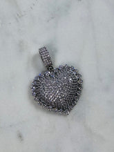 Load image into Gallery viewer, Blinged Out Heart Pendant Tennis Necklace - Silver