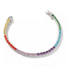 Load image into Gallery viewer, Rainbow Tennis Bracelet - Silver