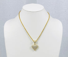 Load image into Gallery viewer, Diamond Heart Pendant Rope Chain - Gold