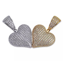 Load image into Gallery viewer, Diamond Heart Pendant Rope Chain - Gold