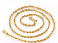 Load image into Gallery viewer, Diamond Heart Pendant Rope Chain - Gold