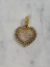Load image into Gallery viewer, Blinged Out Heart Pendant Tennis Necklace - Gold