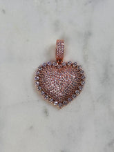 Load image into Gallery viewer, Blinged Out Heart Pendant Tennis Necklace - Rose Gold