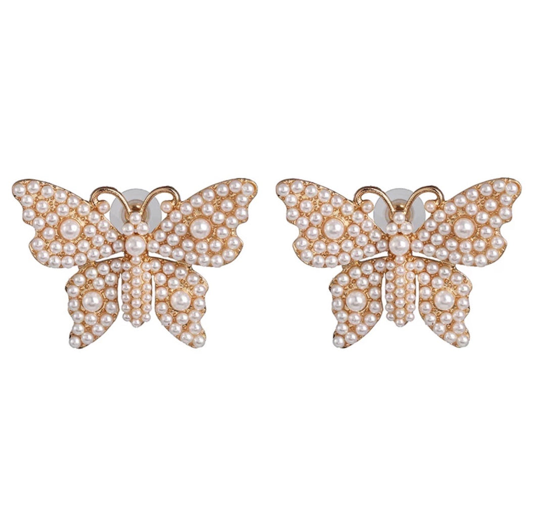 Butterfly Pearl Studs