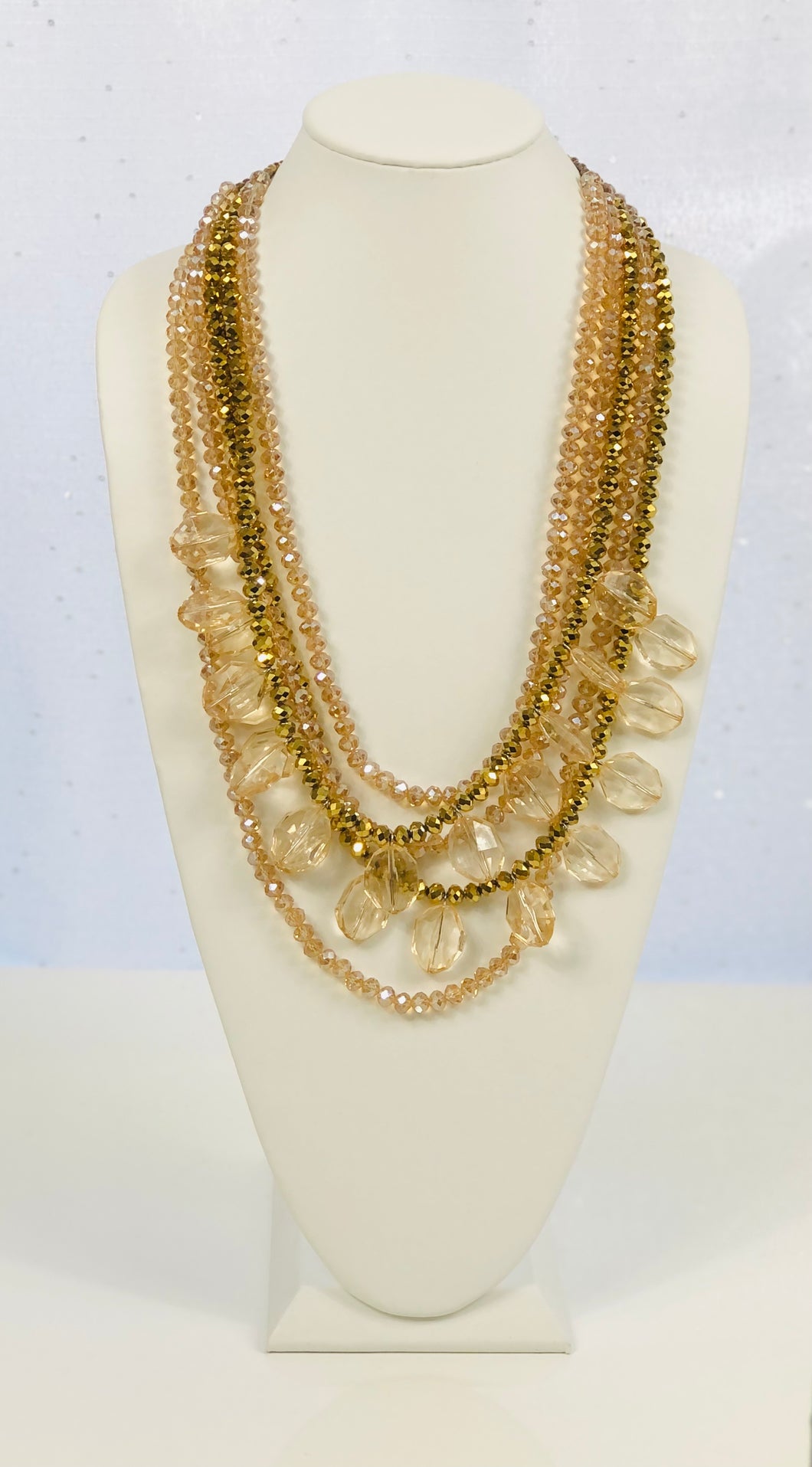Kensington Glass Beads Necklace - Gold