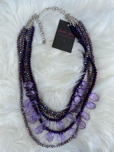 Kensington Glass Beads Necklace - Violet