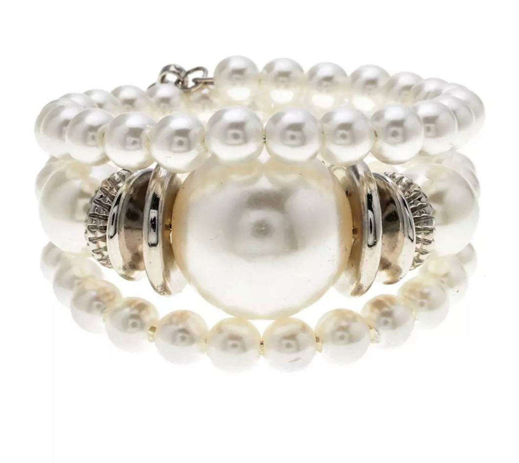 Nevaeh Wrap Bracelet - Big Pearls