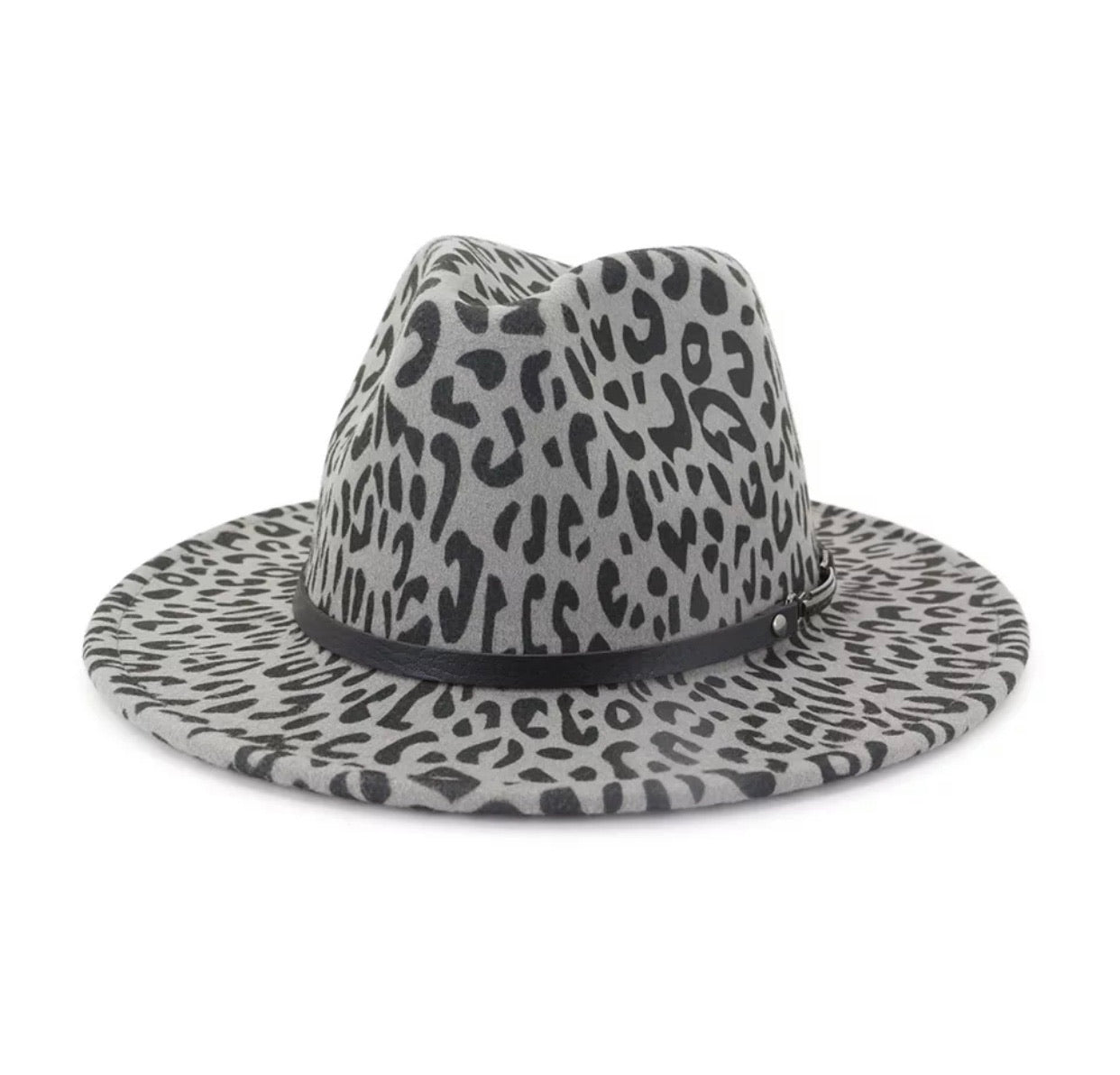 Grey Leopard Fedora Leopard Fedora – JFH main image 2