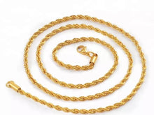 Load image into Gallery viewer, Diamond Heart Pendant Rope Chain - Gold
