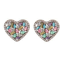 Load image into Gallery viewer, Crystal Heart Studs - Light Colors
