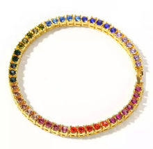 Load image into Gallery viewer, Rainbow Tennis Bracelet - Gold
